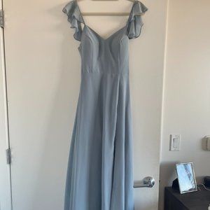 Azazie Dusty Blue Chiffon Dress